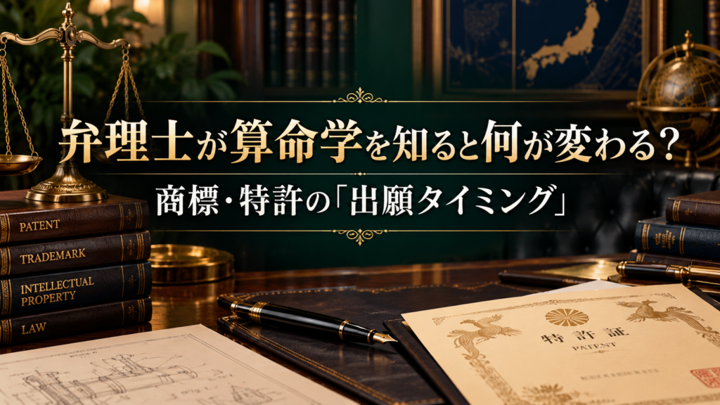 弁理士が算命学を知ると何が変わる？商標・特許の出願タイミング