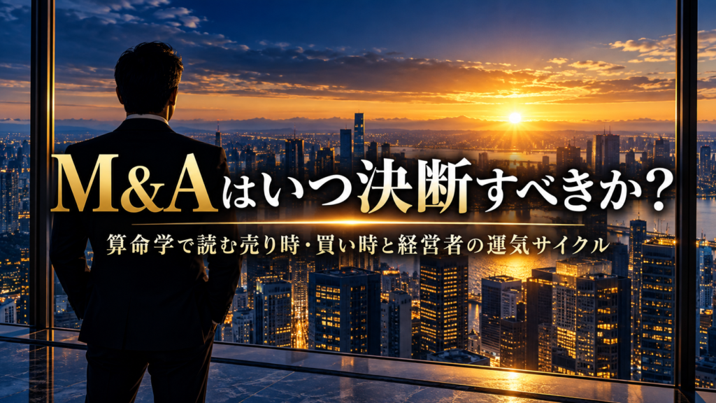 M&Aはいつ決断すべきか?算命学で読む売り時・買い時と経営者の運気サイクル
